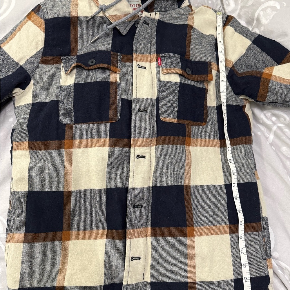 BNWOT Unisex Levi's Cozy Sherpa-Lined Jacket With Attached Hood Size M - Picture 10 of 12